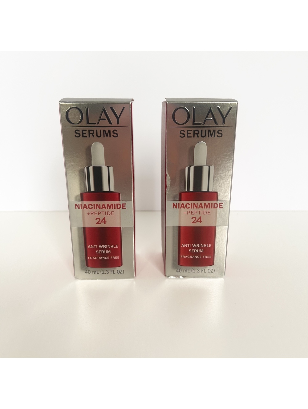 Olay Niacinamide + Peptide 24 Anti-Wrinkle Serum 1.3 oz 2 Pack New